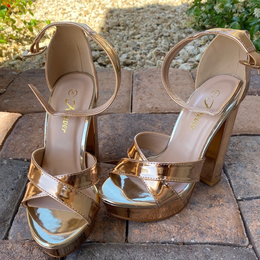 Rose Gold Platform Heels